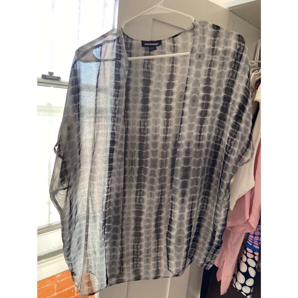 Sheer tie dye open shawl